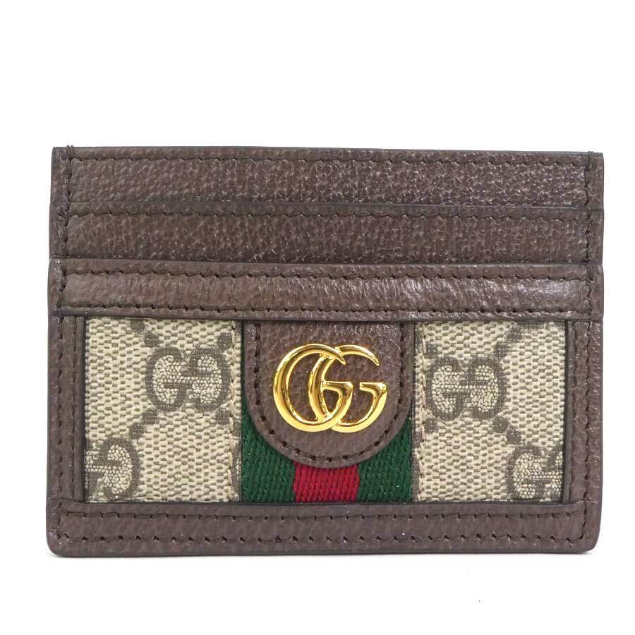 Gucci Ophidia Card Passport Wallet Brown Leather